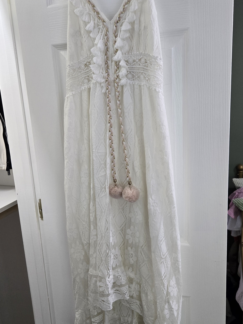 Cupshe Ivory Lace Maxi Dress with Tassel Detail - Picture 2 of 5